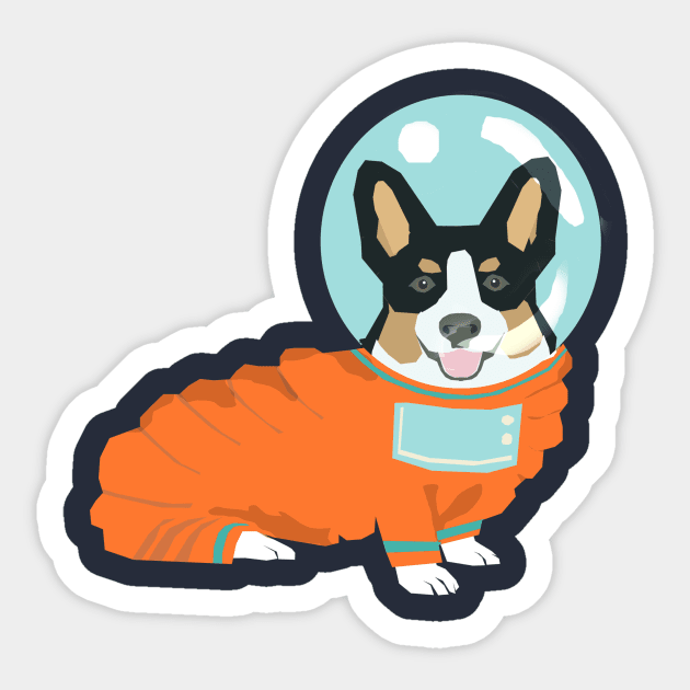 Tri Corgi Space Dog Sticker by friendlypets